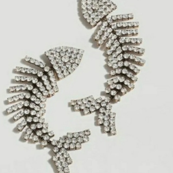 NWT J.CREW BONEFISH Pave Crystals Earrings - Picture 4 of 5